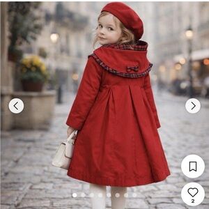 Vintage Rothschild Red Plaid Girl's Coat